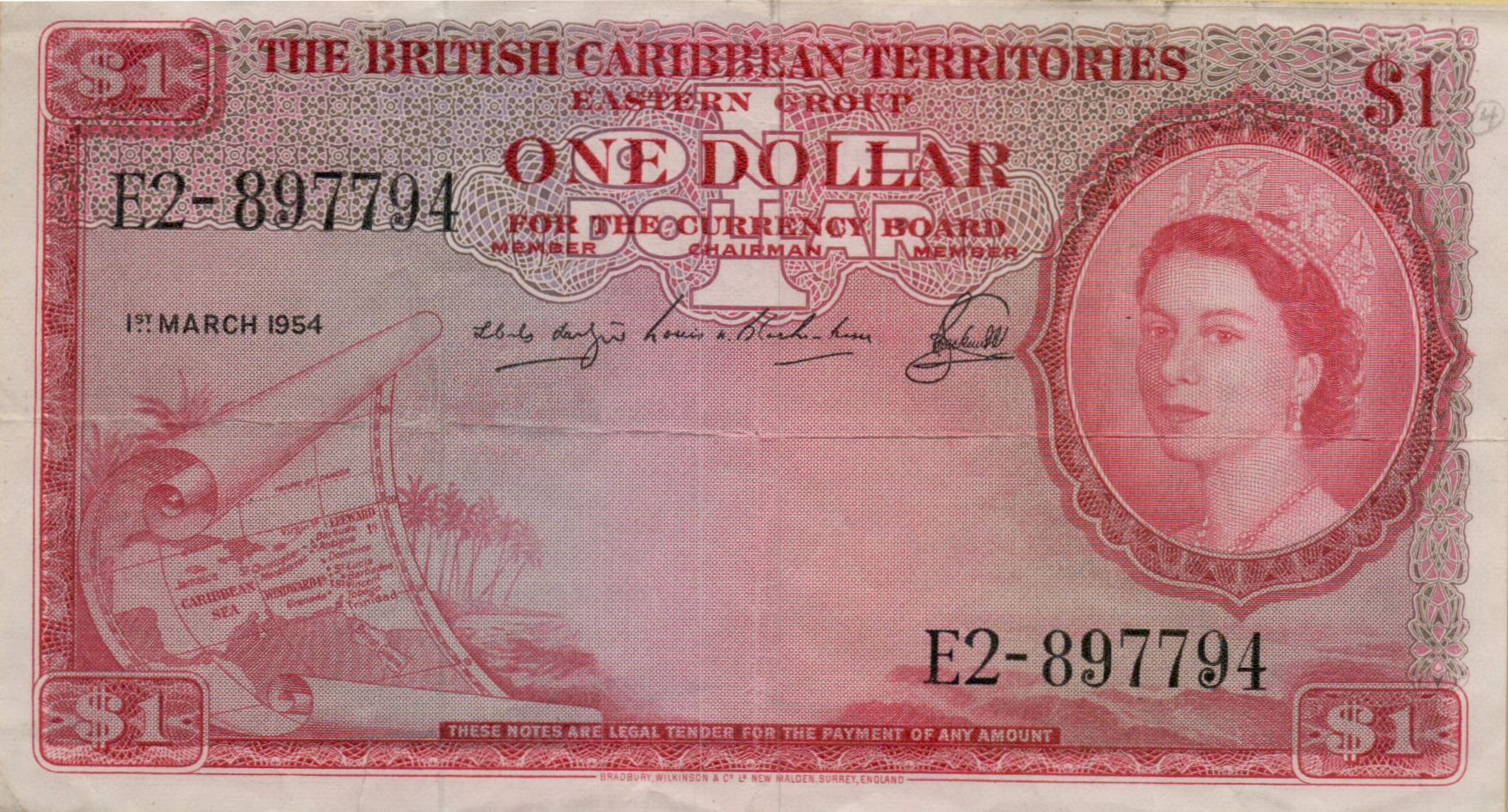 East Caribbean 1 1954 XF P-7/b1954